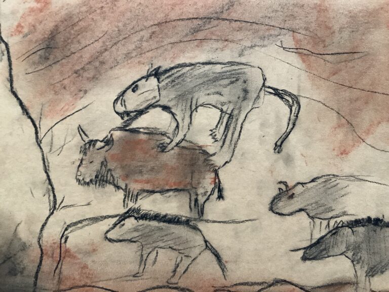 Tiere im Stil der Höhlenmalerei